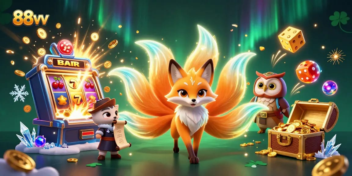 Immerse in 88vv's vibrant gambling scene with colorful characters and exciting game elements.