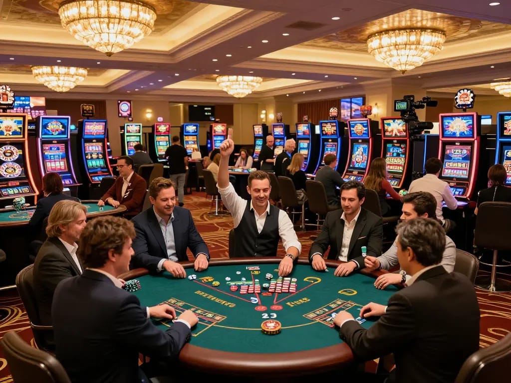 Players engaging in thrilling action at TR 88 casino tables, showcasing high stakes and excitement.
