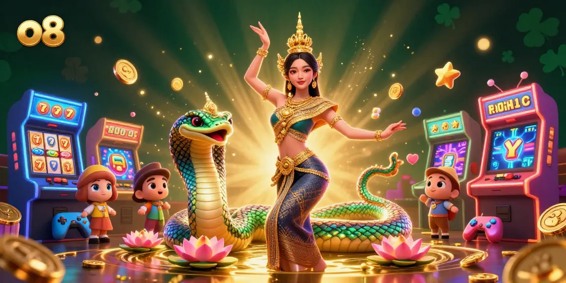Experience thrilling slots at o8 with a vibrant 3D digital casino scene filled with action.
