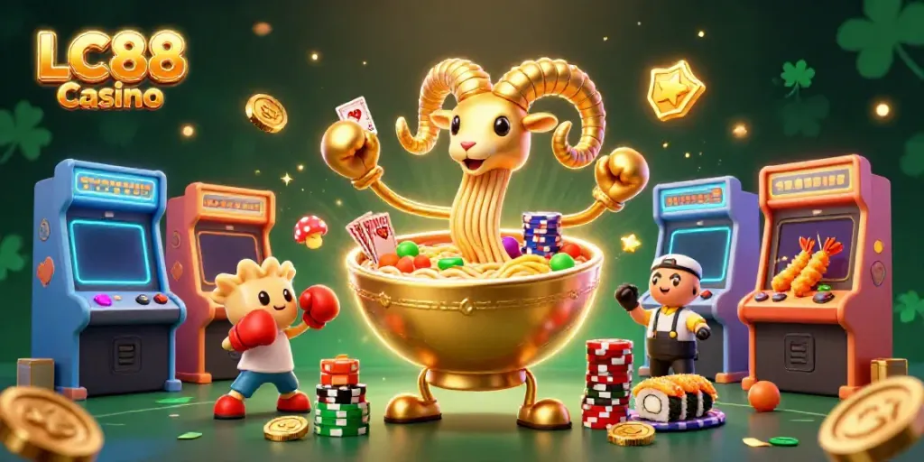 Experience thrilling gameplay at LC88 Casino with vibrant characters and casino-themed elements in action.