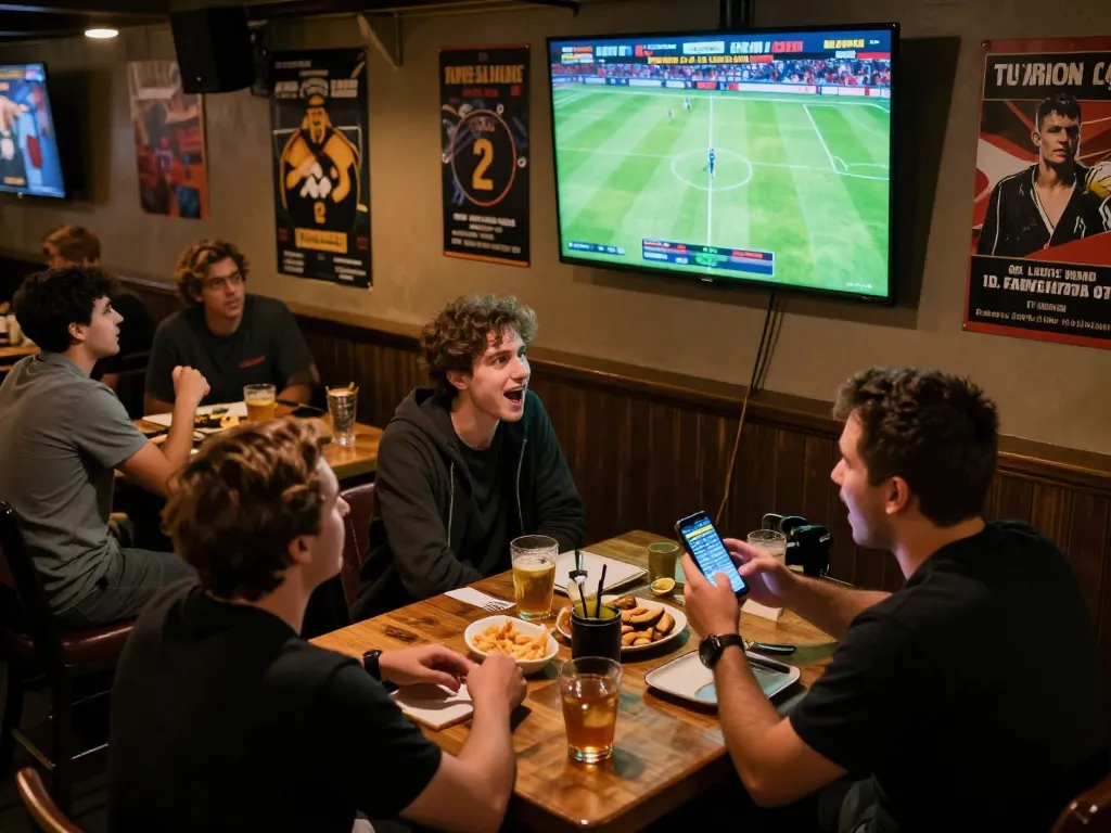 Socolive users engaging in live sports betting during an exciting match, with multiple screens displaying real-time action.