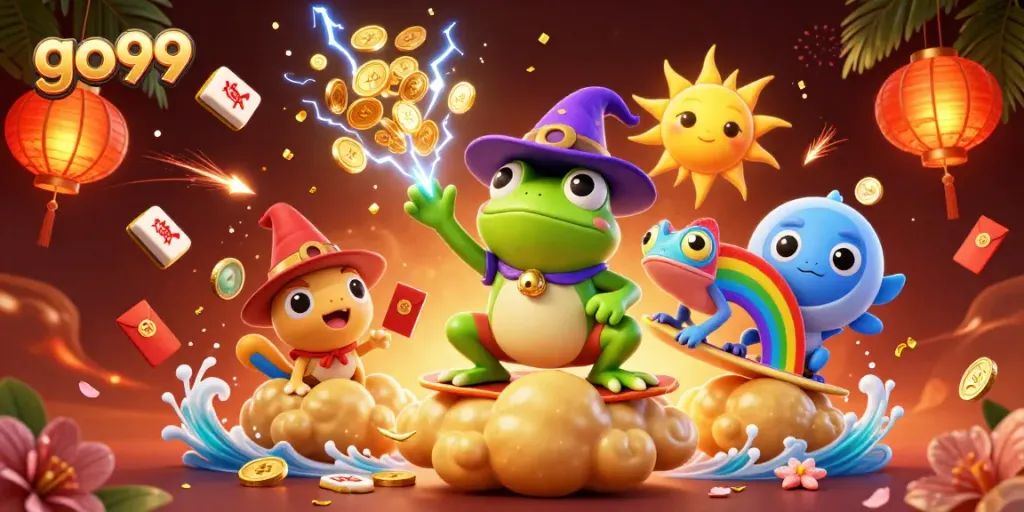 Experience thrilling gameplay with go99's online casino featuring vibrant 3D characters and dynamic elements.