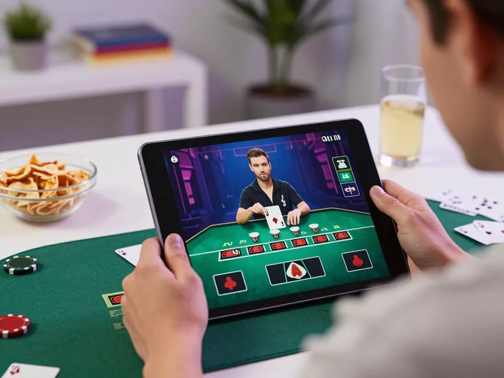 Engaging in live dealer blackjack online while exploring Link five88 for gaming strategies.
