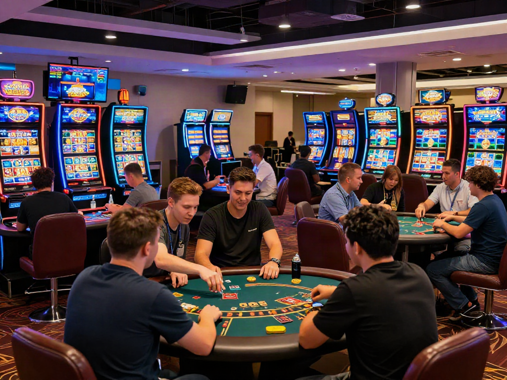 Trải nghiệm hấp dẫn tại sòng bài f168 casino với người chơi chơi blackjack và poker.