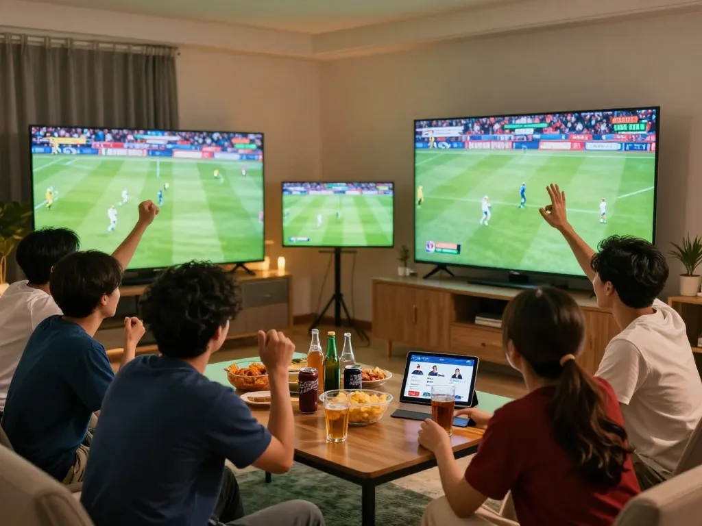 Xoilac fans engaging in live soccer match discussions, showing competitive spirit and excitement.