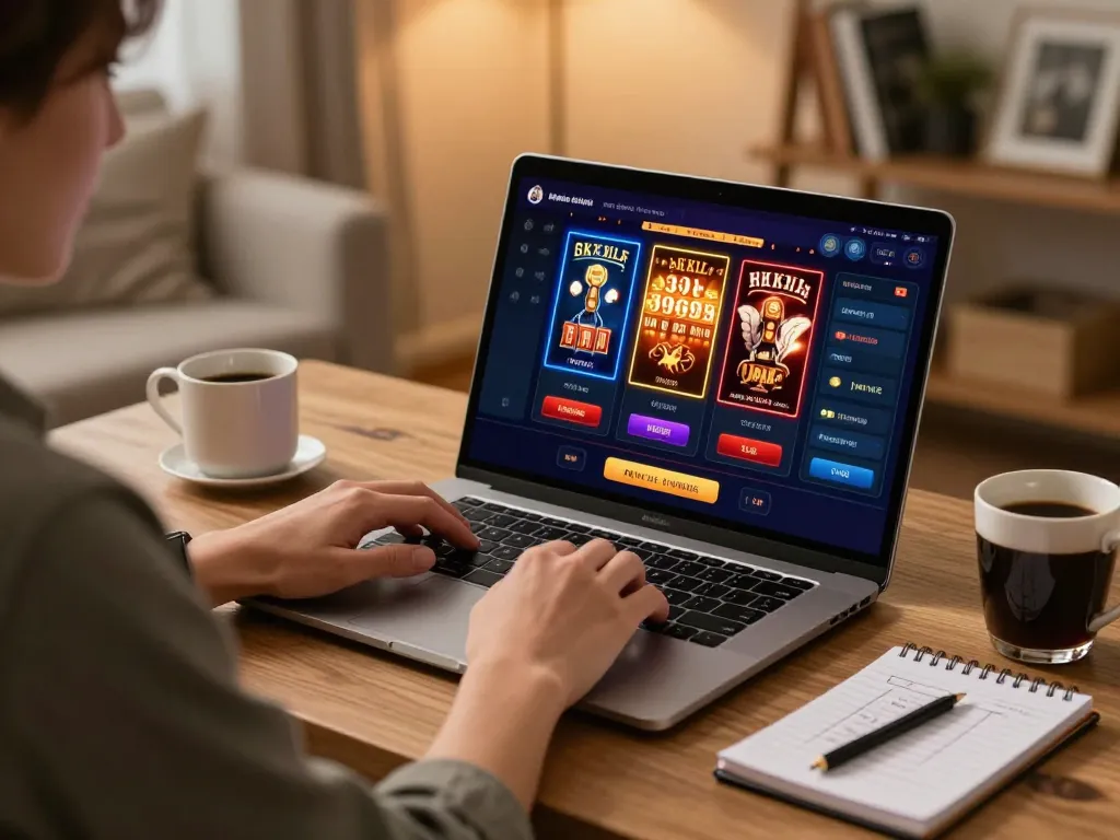 Engaging in poker strategies on 888now's online casino platform from a cozy home setup.
