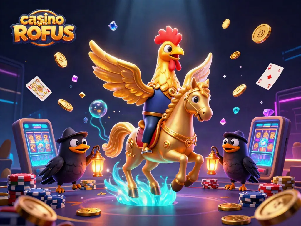 Experience the thrill of casino uden ROFUS with this vibrant, action-packed 3D illustration.