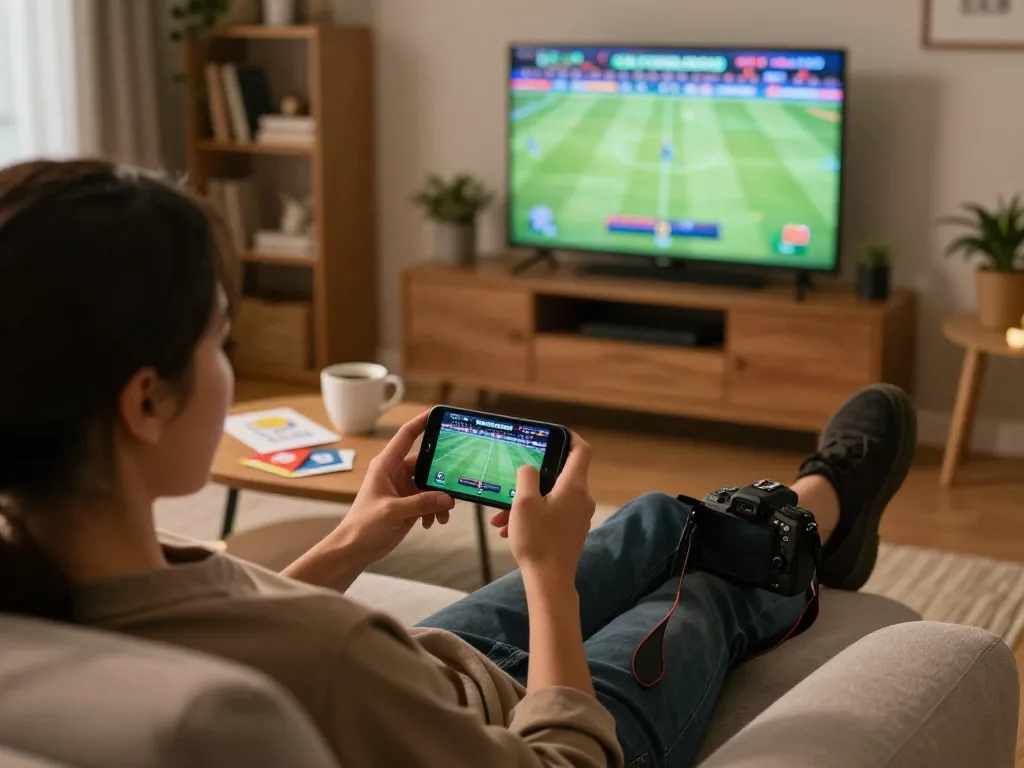 Engaging in online sports betting on a smartphone while watching live games, https://8kbets.moe/ provides excitement at home.