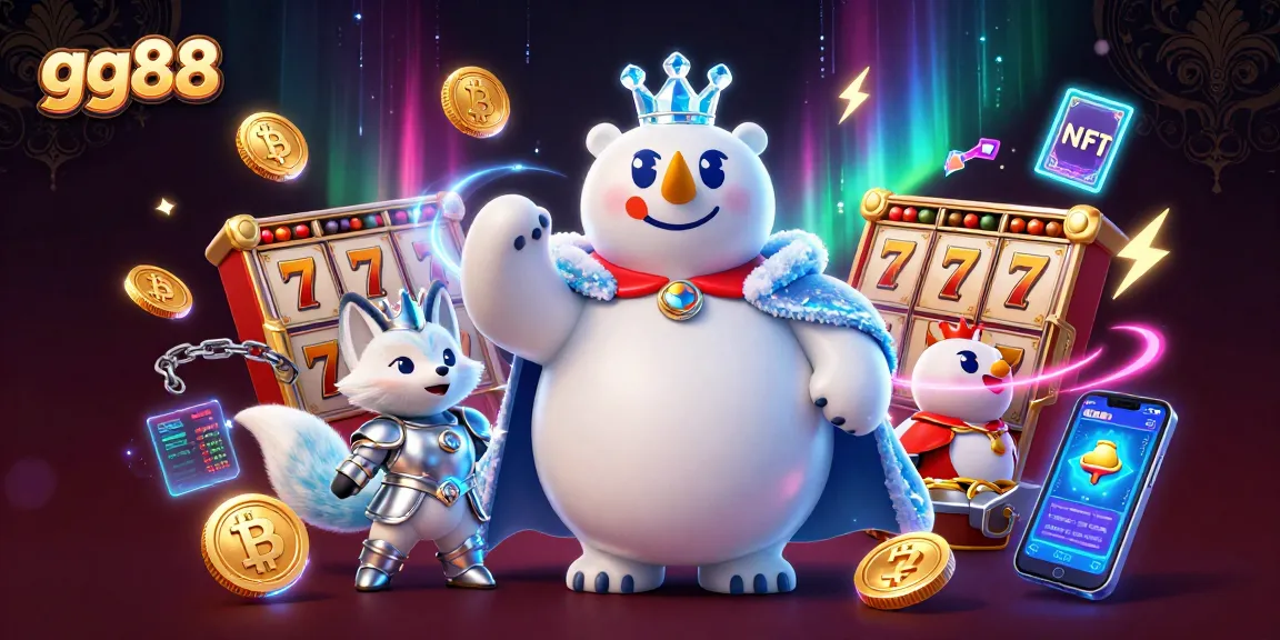 Engage with gg88's vibrant casino experience, featuring polar royalty in a dynamic gaming scene.