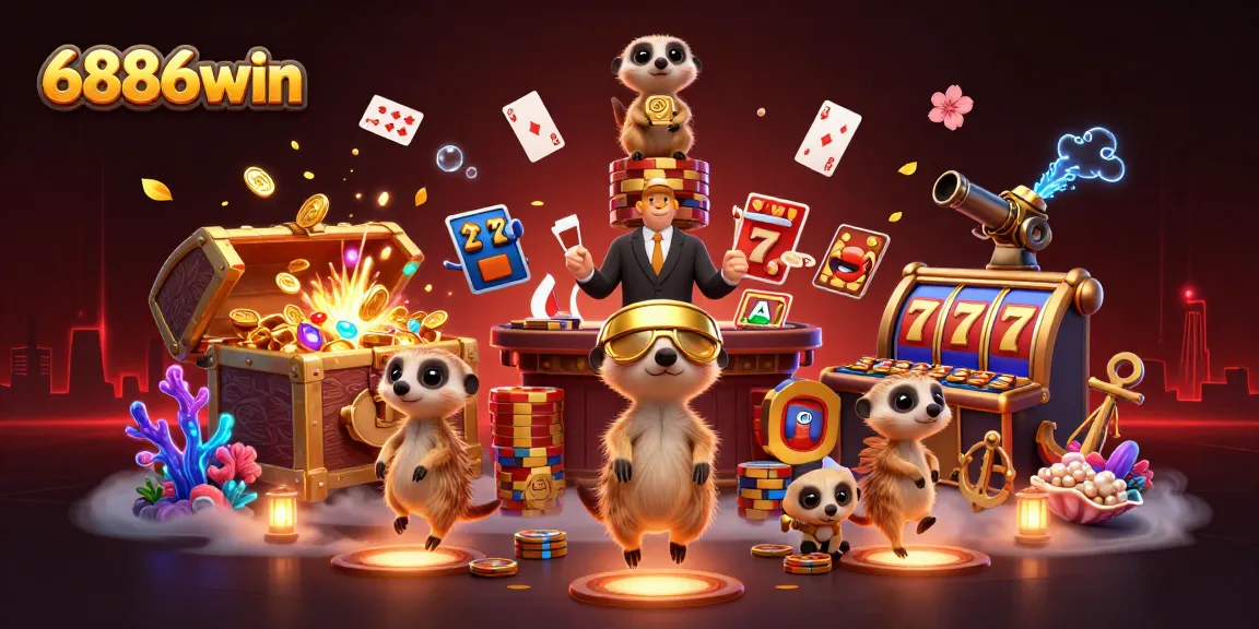 Experience the excitement of 6886win with meerkats running a colorful casino operation full of riches.