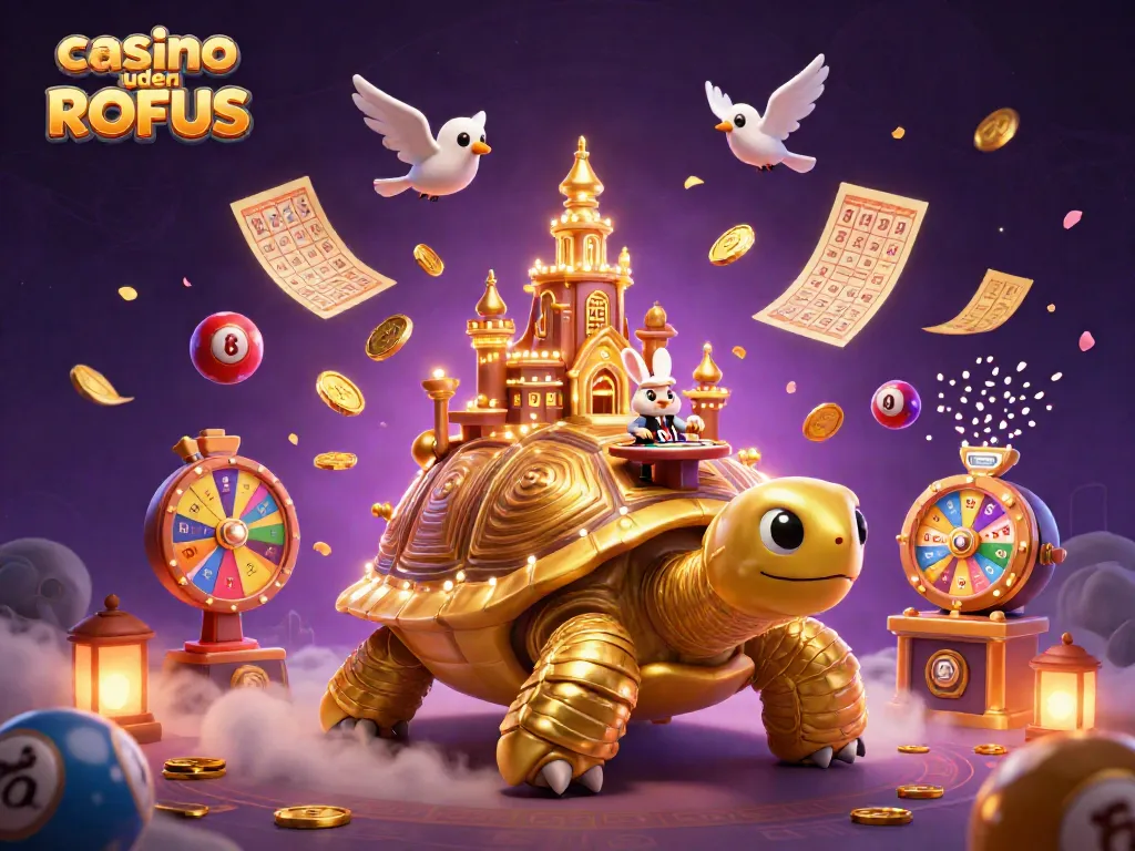 Experience thrilling games at casino uden ROFUS with vibrant colorful elements and engaging characters.