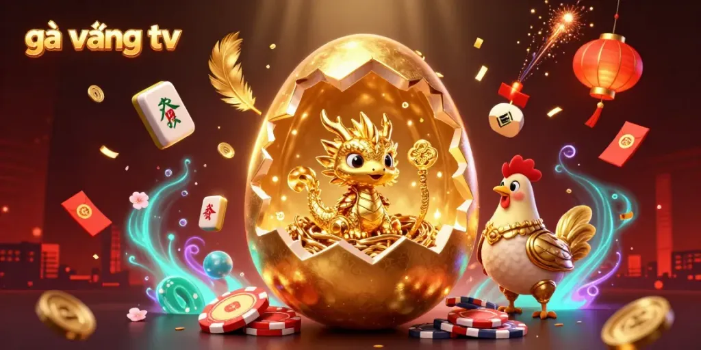Experience thrilling action with gà vàng tv featuring a golden dragon amidst vibrant casino-themed elements.