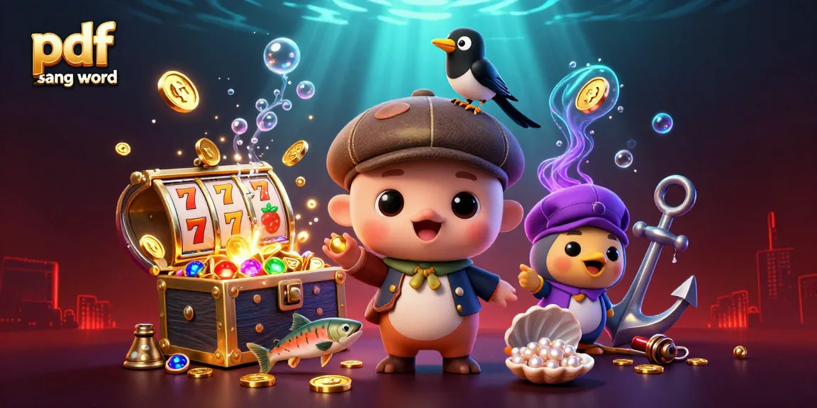 Engage with pdf sang word as baby Nessie and friends uncover gold treasures in a vibrant casino-themed underwater scene.