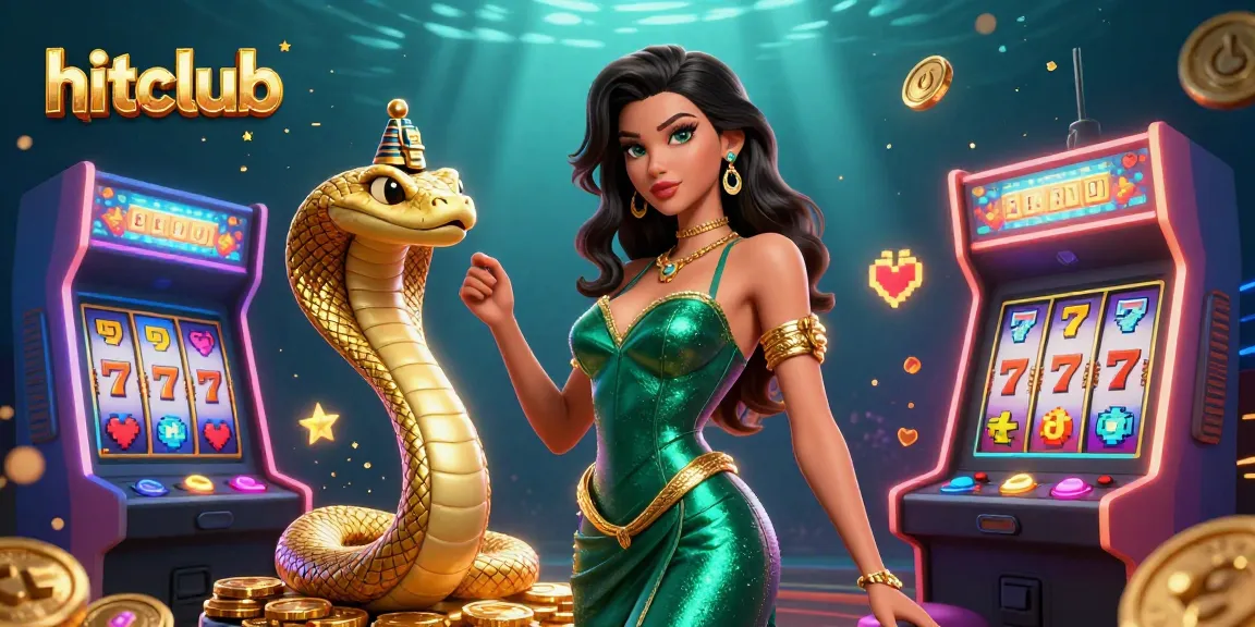 Engage in thrilling gameplay at hitclub, featuring a glamorous casino experience with vibrant slot machine elements.