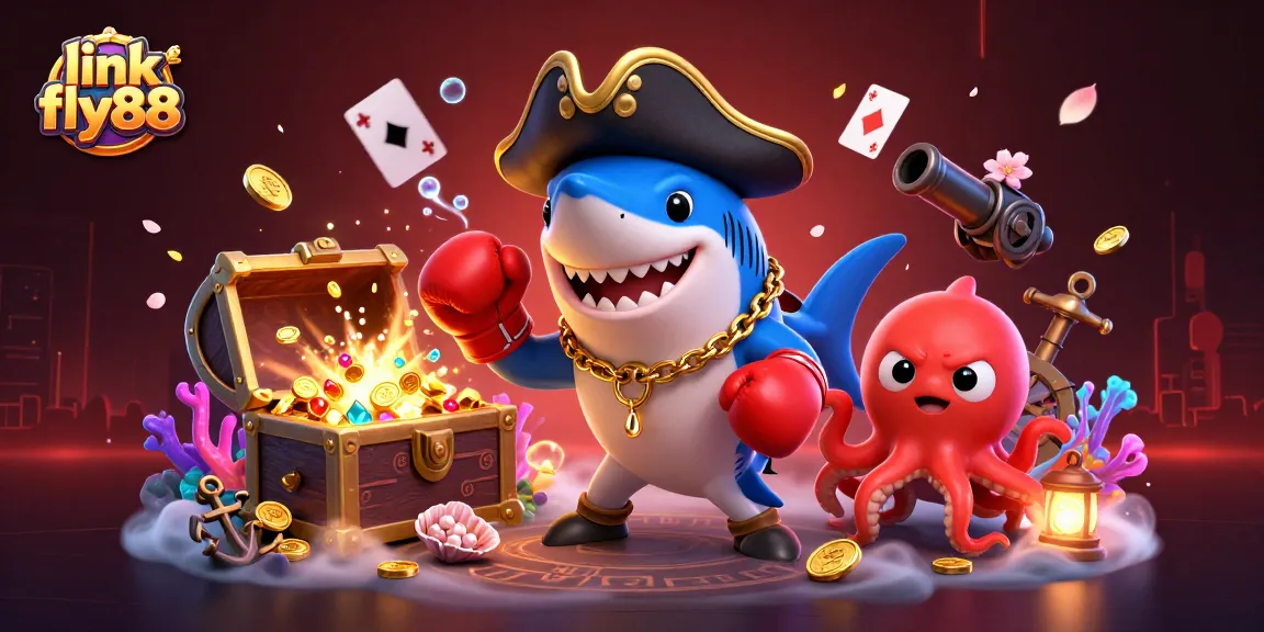 Engage players with link fly88 in an exciting 3D underwater casino scene featuring colorful characters and vibrant treasures.