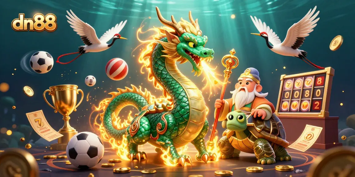 Experience thrilling gameplay and vibrant wins with dn88's 3D casino-themed illustration featuring dynamic game elements.