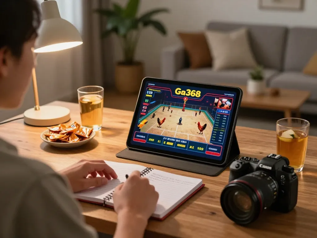 Engaging in live chicken betting on Ga368 in a cozy home setup