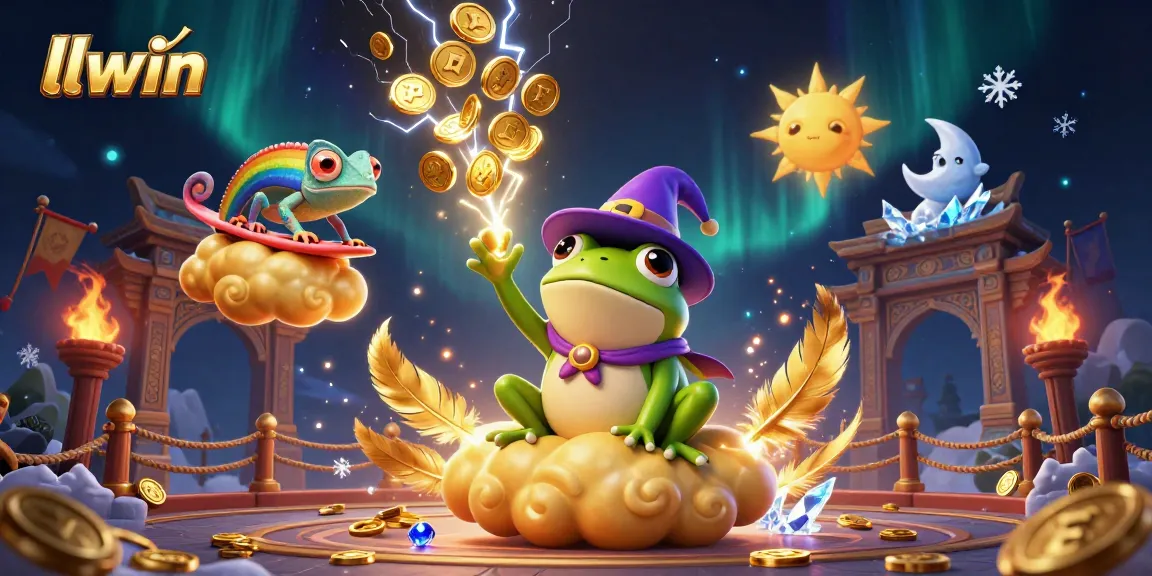 Win big with llwin at a magical 3D casino scene featuring dynamic characters and golden chances.