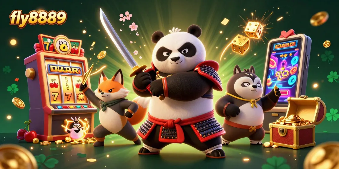 Experience thrilling gameplay at fly8889 with a vibrant 3D casino illustration featuring dynamic characters and bright casino elements.