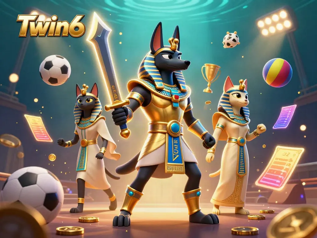 Experience the adventure of Twin68 with vibrant gambling elements and characters in a dynamic 3D scene.