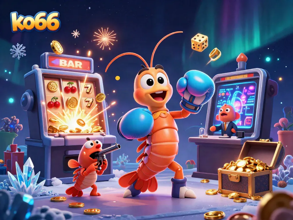 Engage in exciting gameplay at ko66 with vibrant slot machines and lively sea character animations.