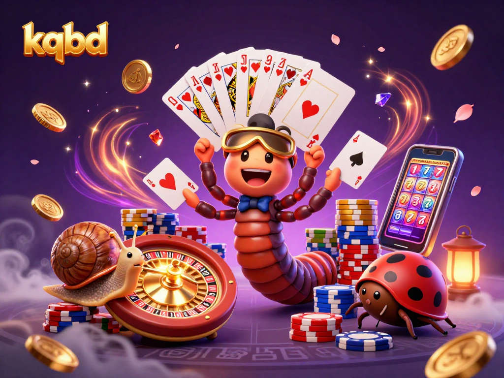 Engage with kqbd's vibrant illustration showcasing millipede dealer and casino excitement.