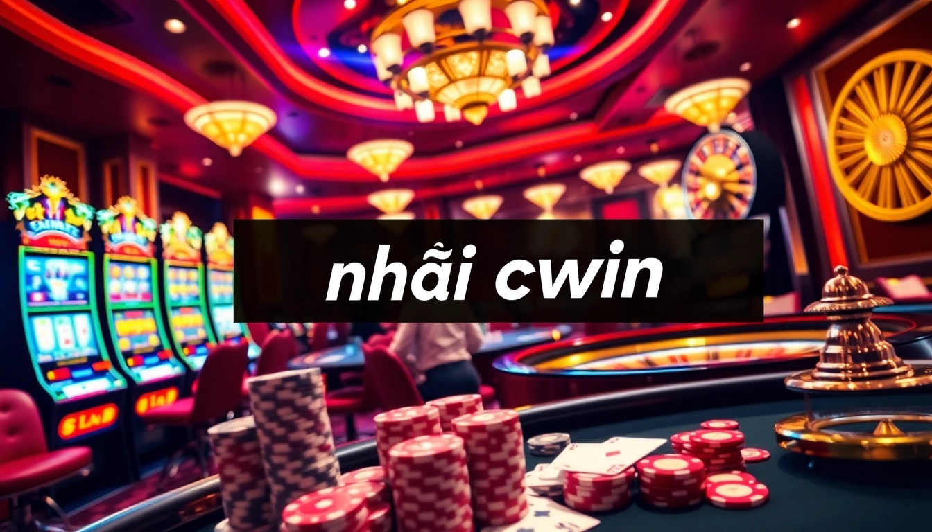 Experience the excitement of nhà cái cwin with vibrant casino chips and a thrilling poker table setup.