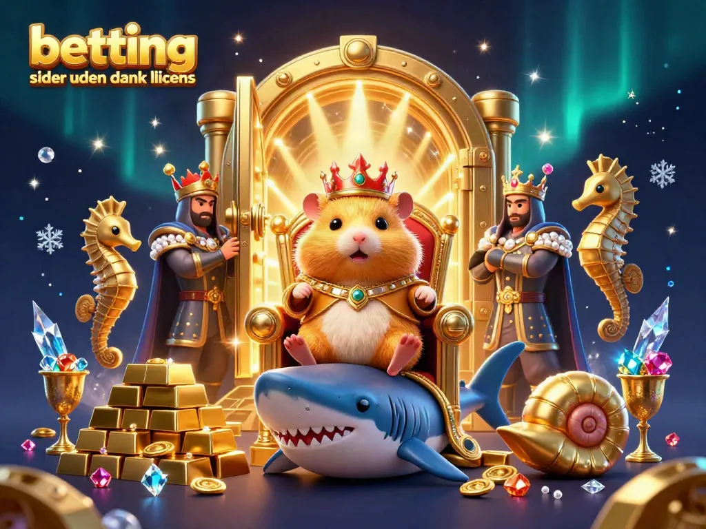 Experience betting sider uden dansk licens with a fierce golden hamster king and shimmering jewels in a vibrant scene.