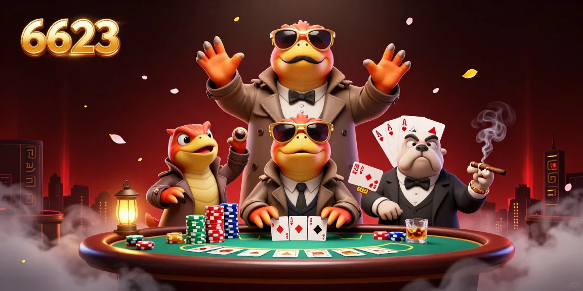 Experience thrilling action at 6623 casino with raptors, poker elements, and VIP ambiance.