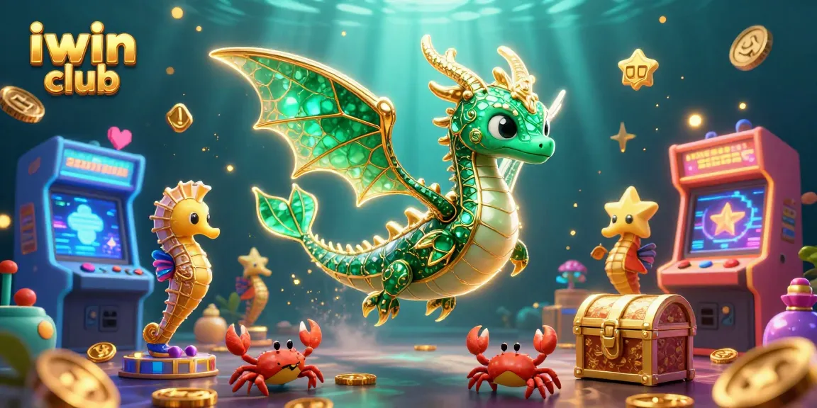 Experience the vibrant gameplay of iwin club with emerald sea dragon, treasure, and dynamic gaming elements.