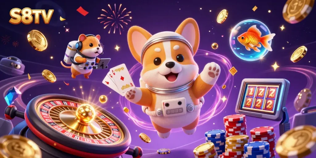 Experience thrilling gameplay at S8TV with vibrant casino elements and immersive character scenes!